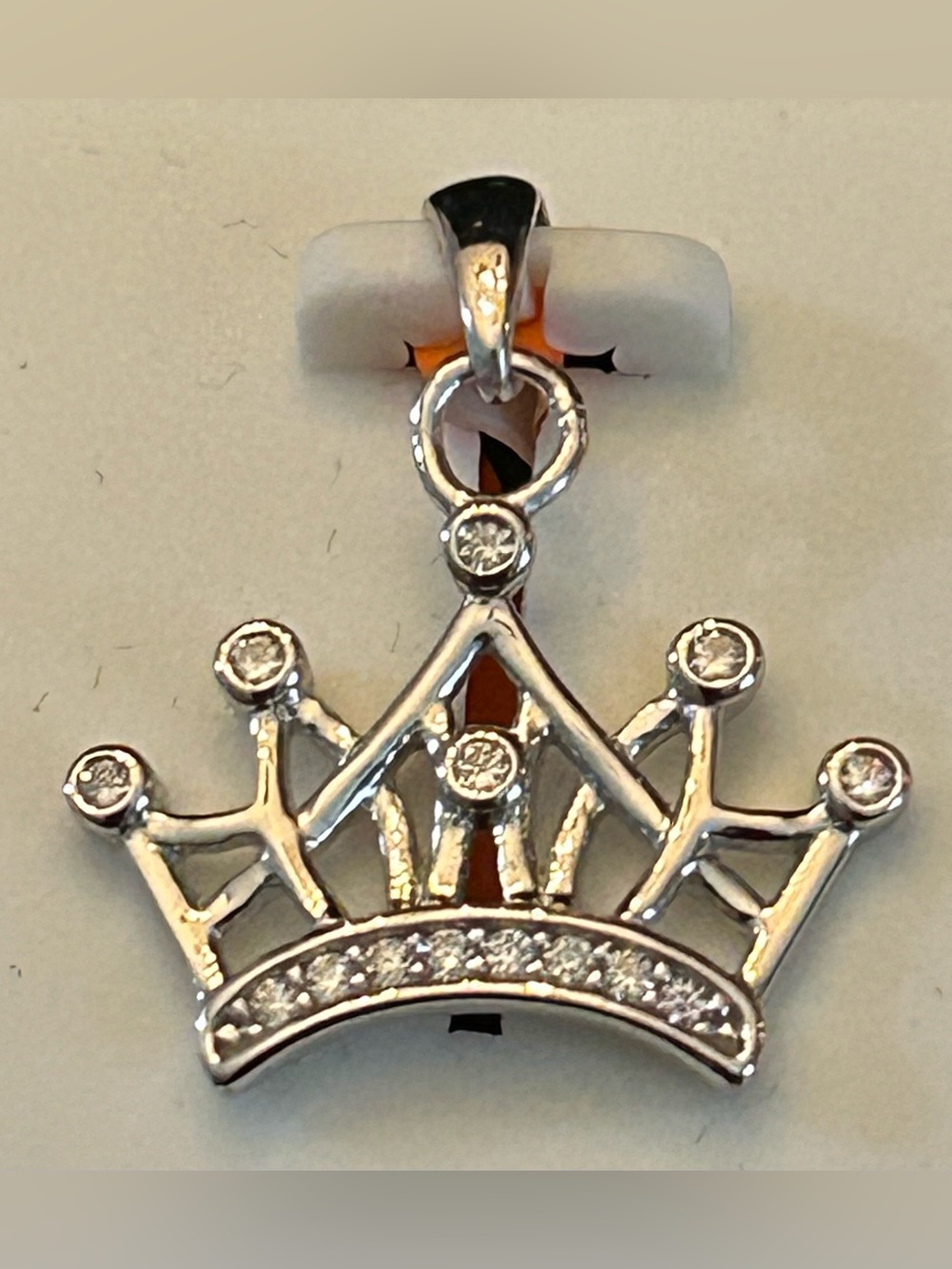 0.40CTW Sparkling Moissanite 925 Sterling Silver Crown Pendant Necklace Charm